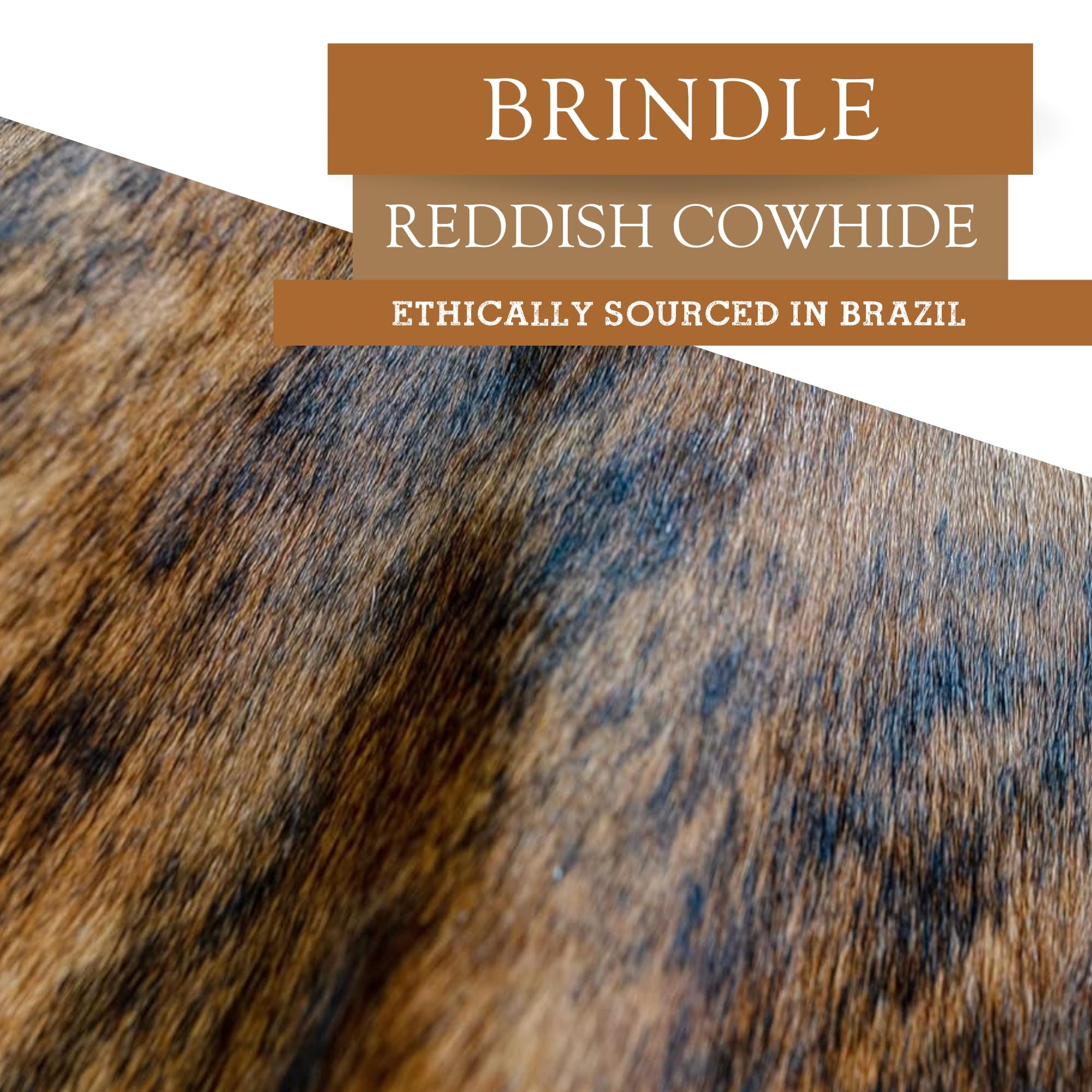 Amazon | 純正Brindle 赤みを帯びた牛革ラグ 約サイズ180x240cm